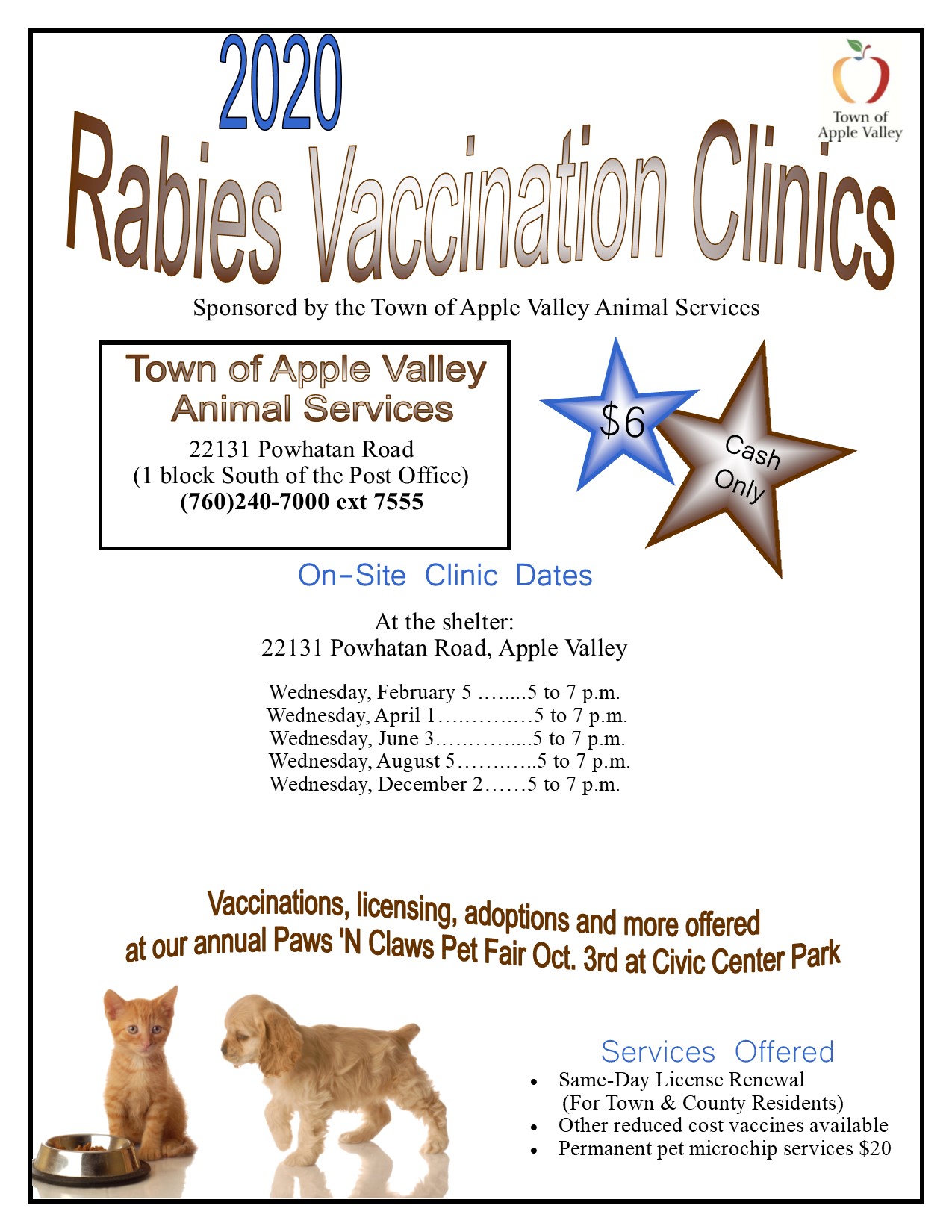 Rabies Clinic Flyer 2020