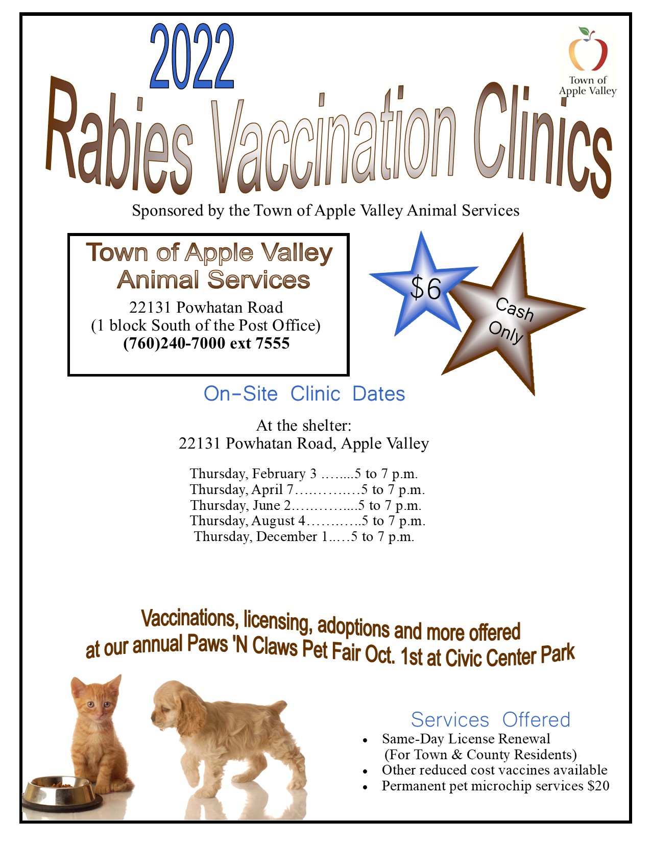 Rabies Clinic Flyer 2022