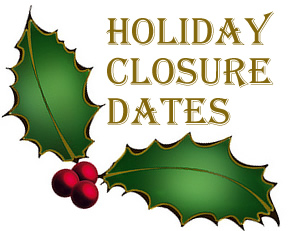 Holiday Closure Dates