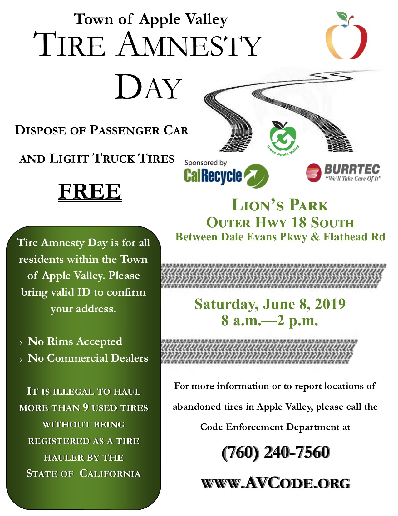 Tire Amnesty  June 8, 2019